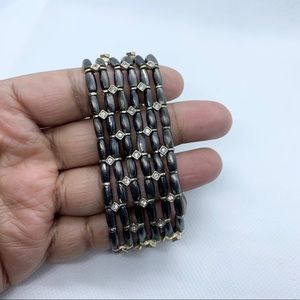 Zirconite wide bracelet with beads and crystals